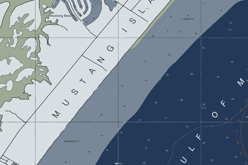 Aransas Pass to Corpus Christi — Modern Edition — print detail 1