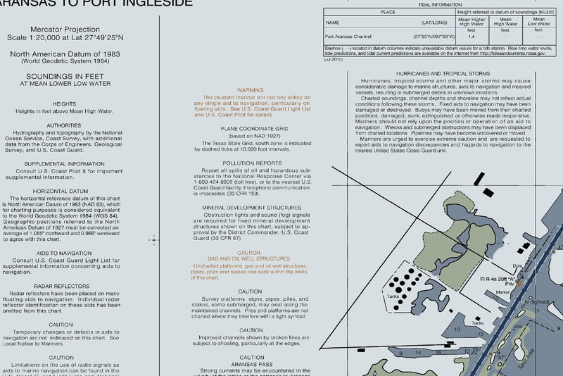 Aransas Pass to Corpus Christi — Modern Edition — print detail 2