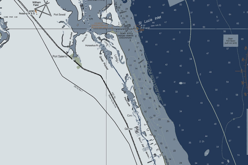Bethel Shoal To Jupiter Inlet Nautical Chart — Modern Edition — print detail 1