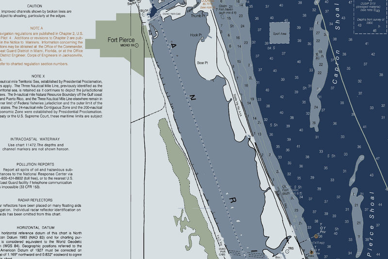 Bethel Shoal To Jupiter Inlet Nautical Chart — Modern Edition — print detail 2