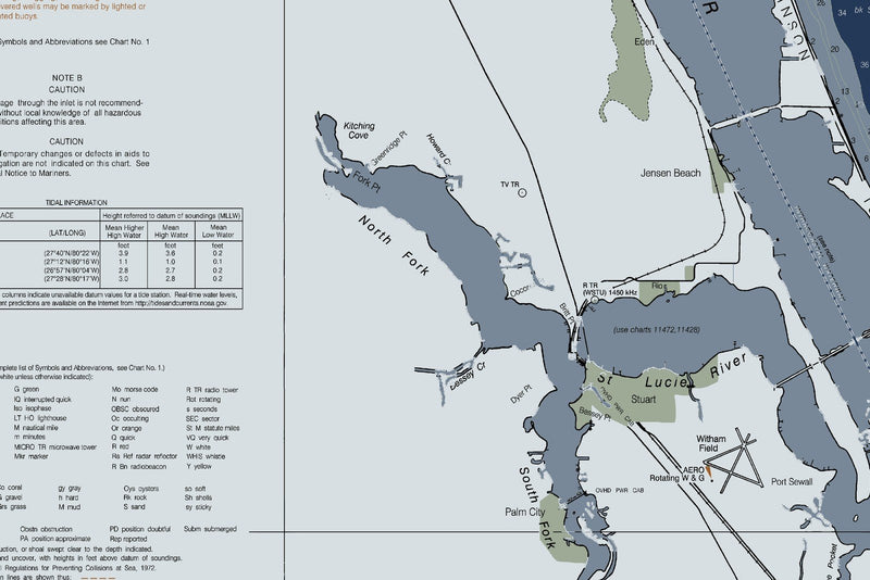 Bethel Shoal To Jupiter Inlet Nautical Chart — Modern Edition — print detail 3