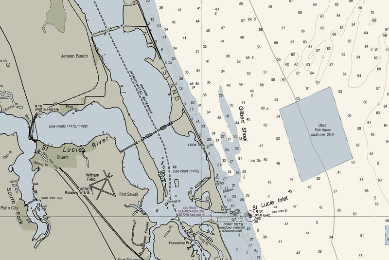 Bethel Shoal To Jupiter Inlet Nautical Chart — print detail 3