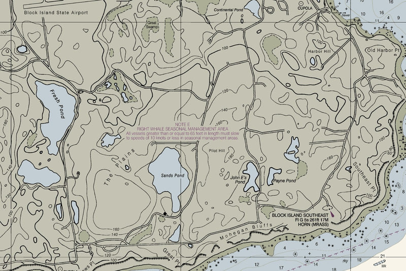 Block Island - Old Harbor and Great Salt Pond — print detail 2