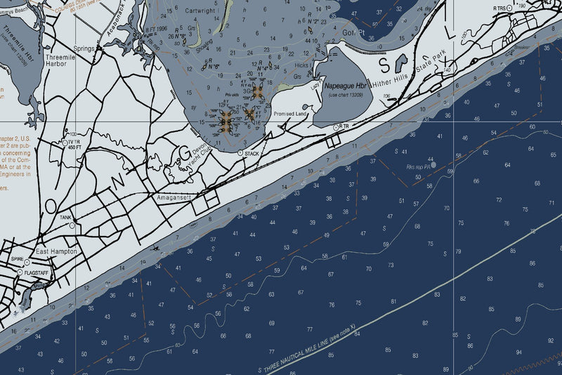 Block Island Sound and Gardiners Bay — Modern Edition — print detail 1