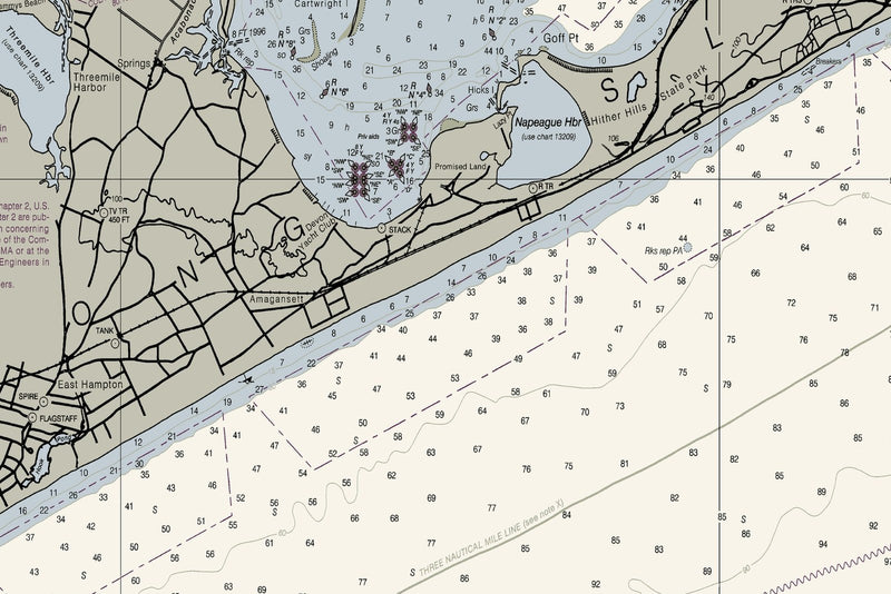 Block Island Sound and Gardiners Bay — print detail 1