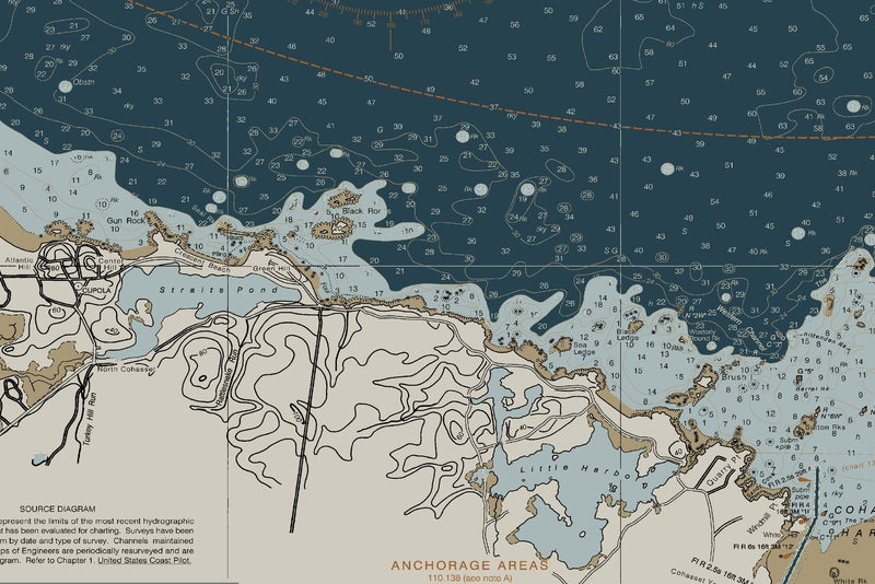 Boston Harbor Nautical Chart — Heritage Edition — print detail 1