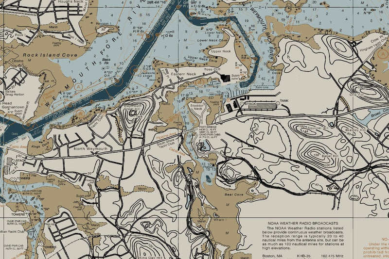 Boston Harbor Nautical Chart — Heritage Edition — print detail 2