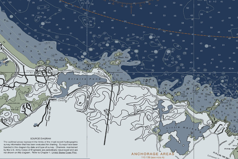 Boston Harbor Nautical Chart — Modern Edition — print detail 1
