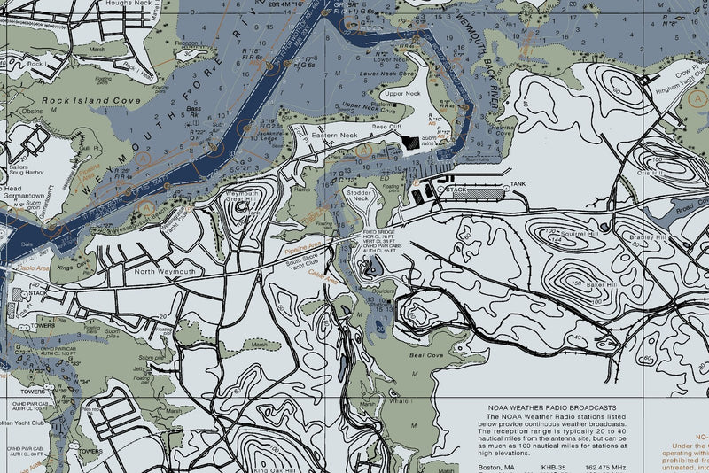 Boston Harbor Nautical Chart — Modern Edition — print detail 2