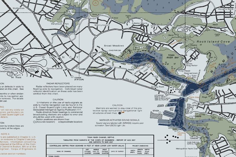 Boston Harbor Nautical Chart — Modern Edition — print detail 3