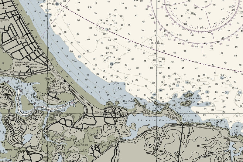 Boston Harbor Nautical Chart — print detail 1