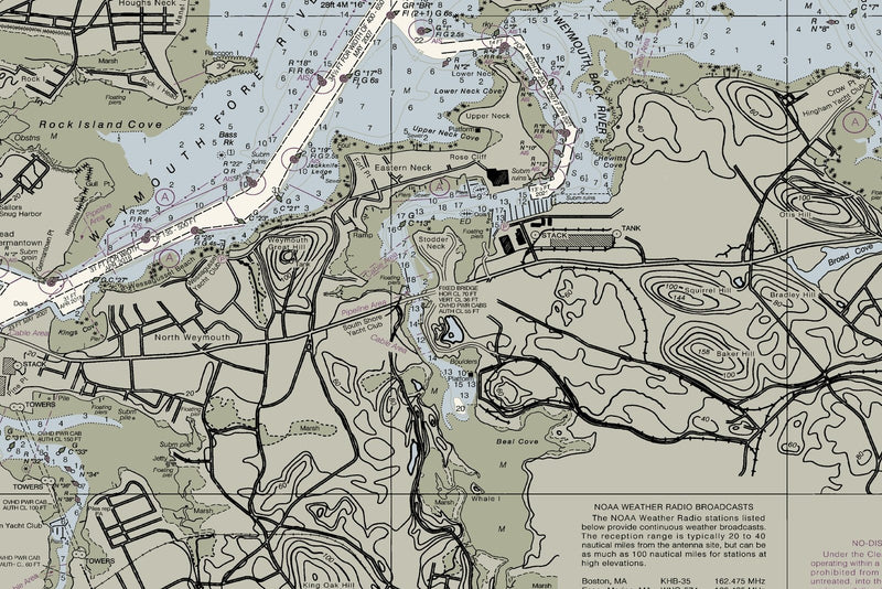 Boston Harbor Nautical Chart — print detail 2
