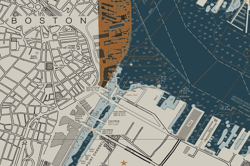 Boston Inner Harbor — Heritage Edition — print detail 1