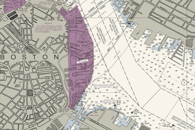 Boston Inner Harbor — print detail 1