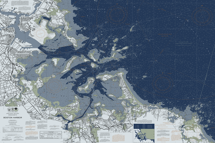 Boston Harbor Nautical Chart — Modern Edition — Modern Edition palette