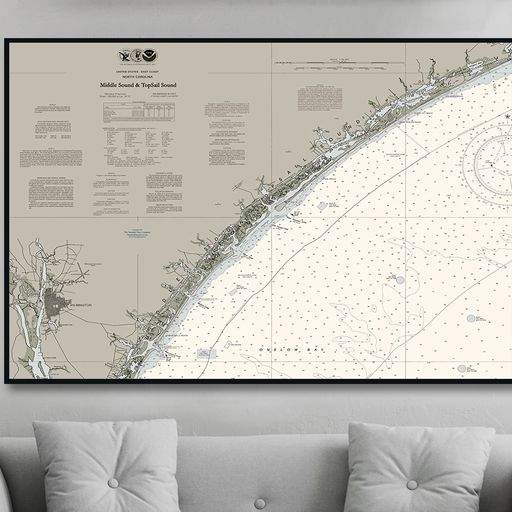Middle Sound & Topsail Sound - Onslow Bay- North Carolina Nautical Chart