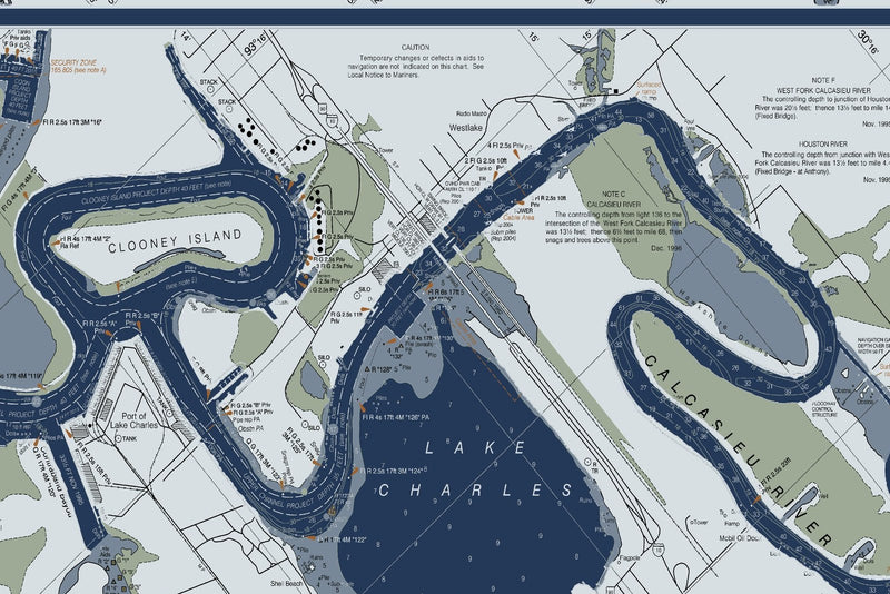 Calcasieu River and Lake — Modern Edition — print detail 3