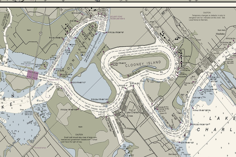 Calcasieu River and Lake — print detail 2