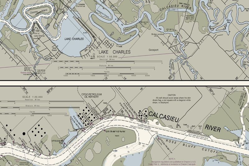 Calcasieu River and Lake — print detail 3
