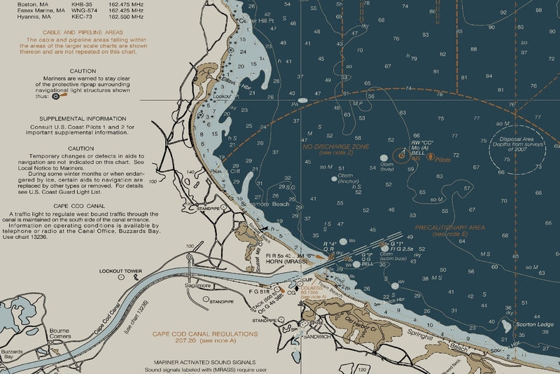 Cape Cod Bay Nautical Chart — Heritage Edition — print detail 1