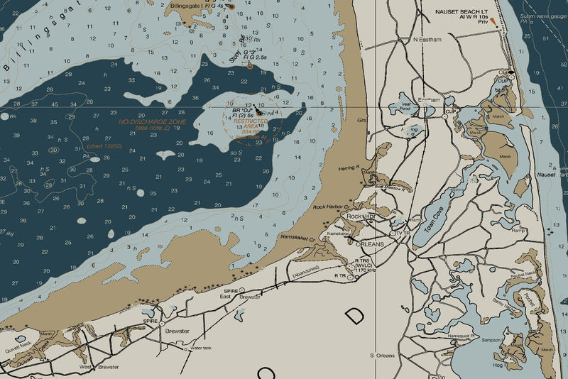 Cape Cod Bay Nautical Chart — Heritage Edition — print detail 2