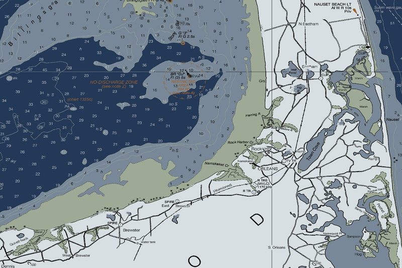 Cape Cod Bay Nautical Chart — Modern Edition — print detail 3