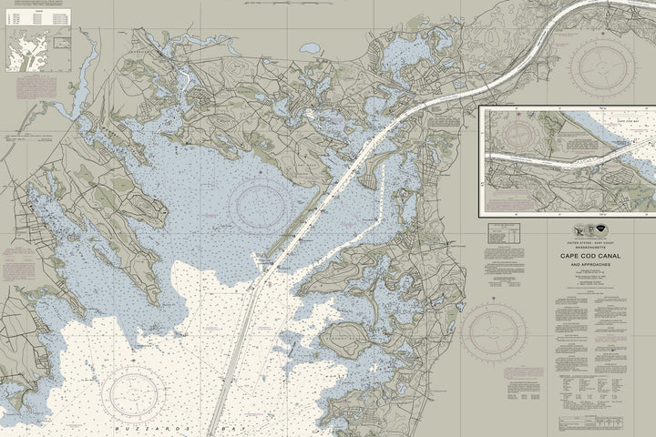 Cape Cod Canal and Approaches Nautical Chart — Traditional palette