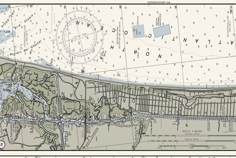Cape Fear River Wilmington to Hilton Head — print detail 1