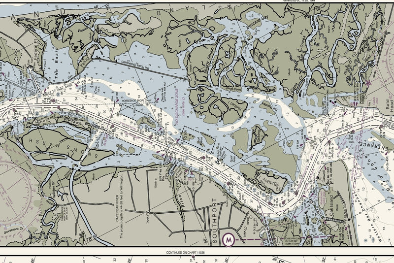Cape Fear River Wilmington to Hilton Head — print detail 2