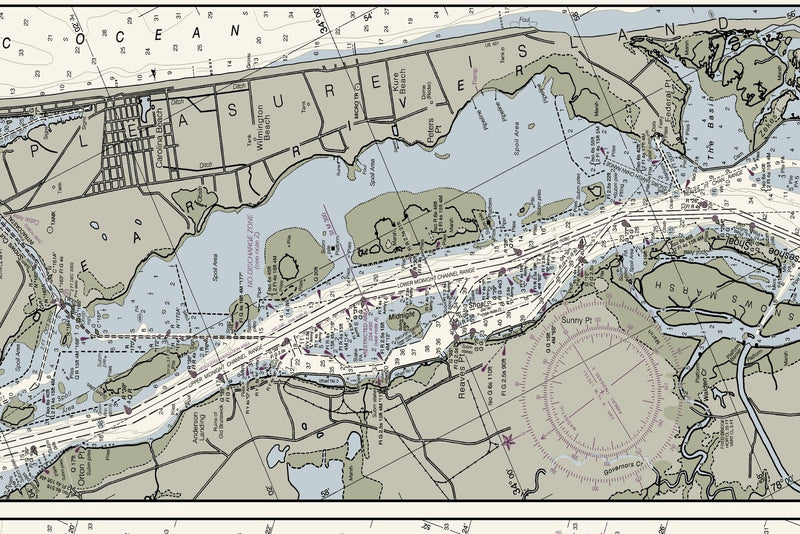 Cape Fear River Wilmington to Hilton Head — print detail 3