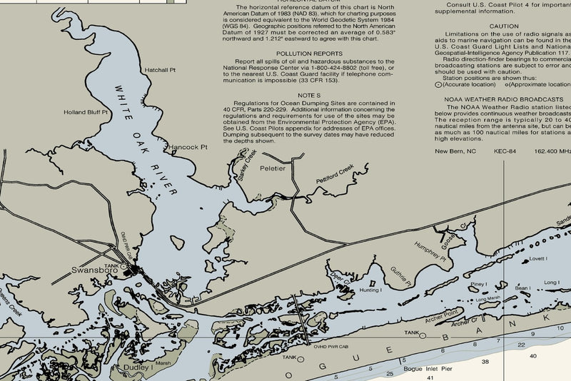 Cape Lookout To New River - Beaufort NC - Nautical Chart — print detail 2
