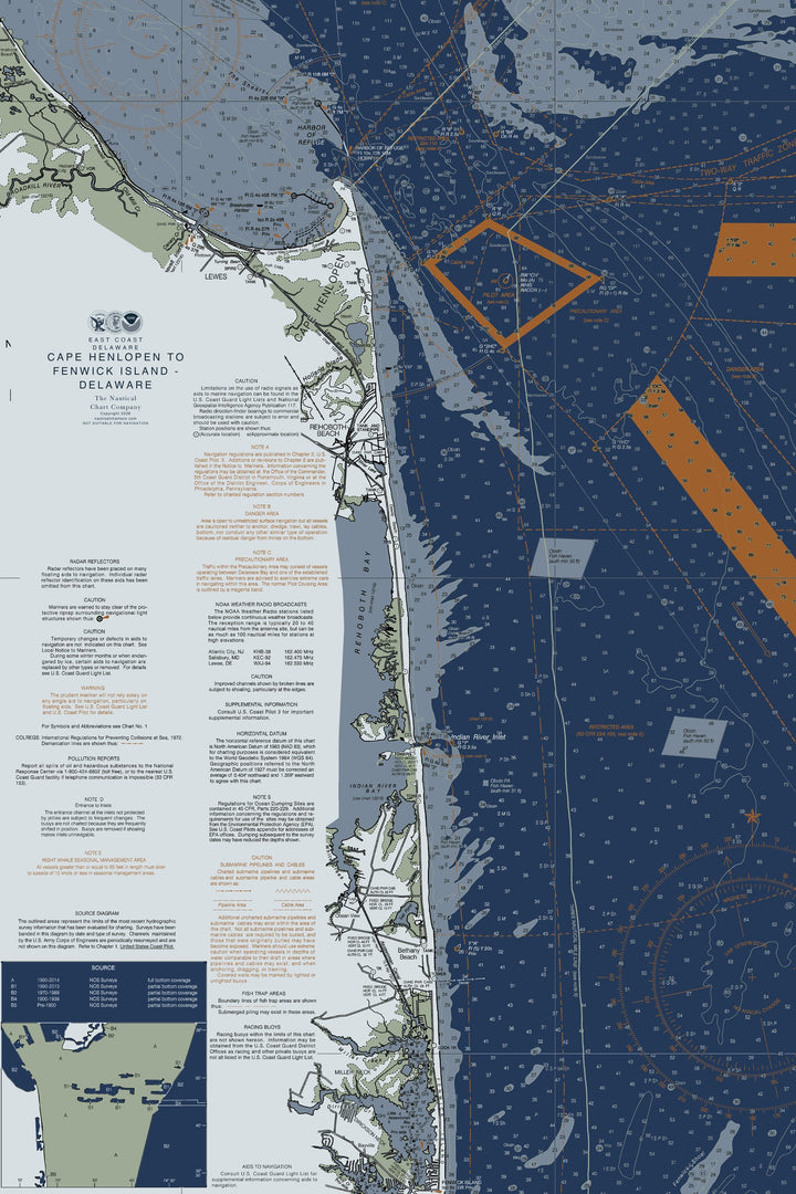 Cape Henlopen to Fenwick Island - Delaware - Nautical Chart — Modern Edition