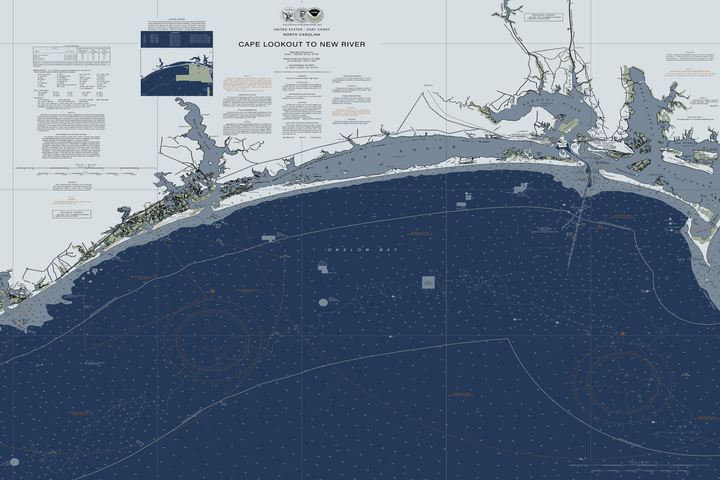 Cape Lookout to Bogue Inlet - Beaufort NC - Nautical Chart — Modern Edition — Modern Edition palette