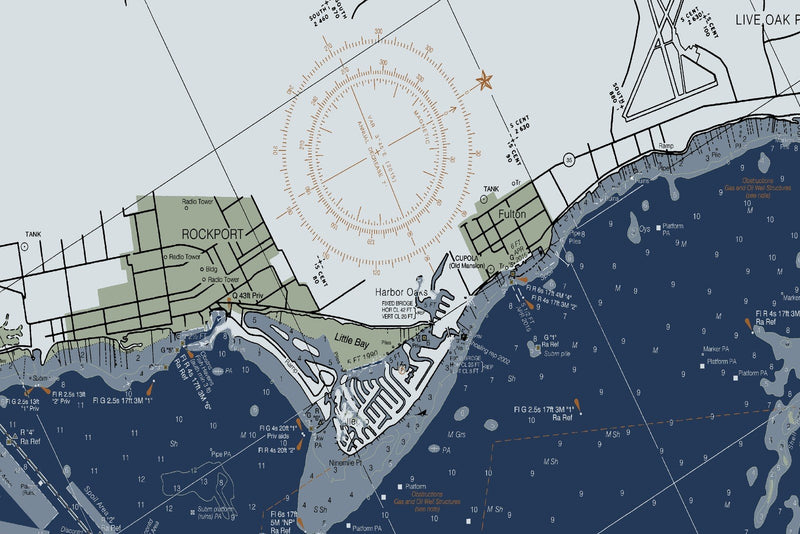 Carlos Bay To Redfish Bay Nautical Chart — Modern Edition — print detail 1