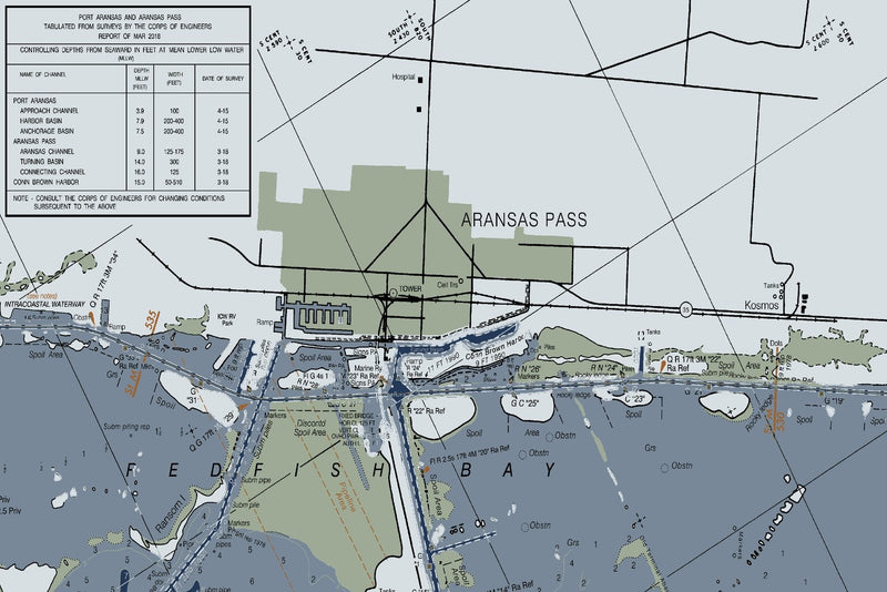 Carlos Bay To Redfish Bay Nautical Chart — Modern Edition — print detail 2