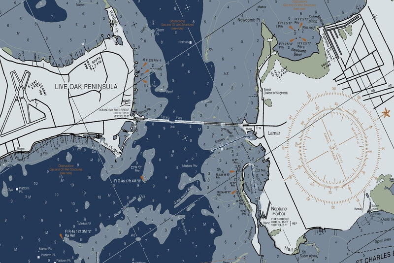 Carlos Bay To Redfish Bay Nautical Chart — Modern Edition — print detail 3
