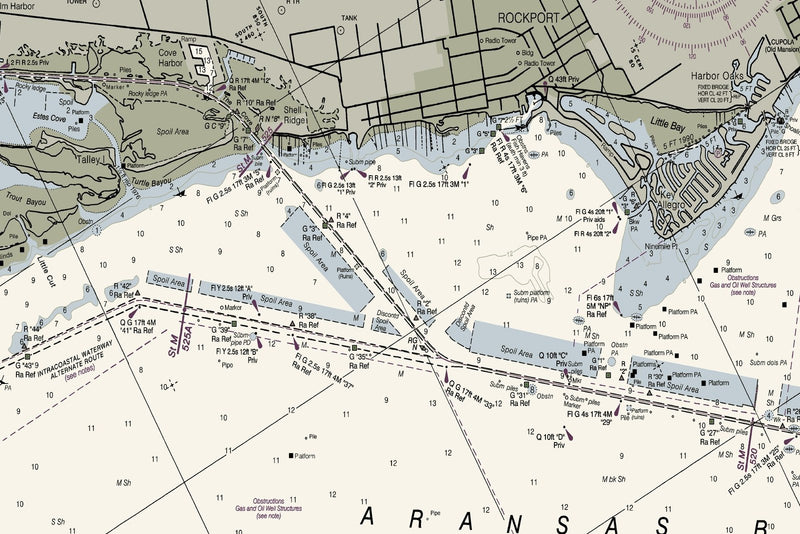 Carlos Bay To Redfish Bay Nautical Chart — print detail 1