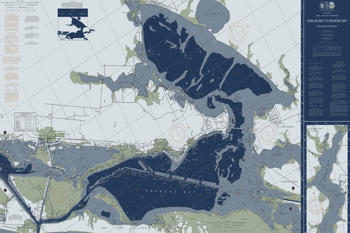Carlos Bay To Redfish Bay Nautical Chart — Modern Edition