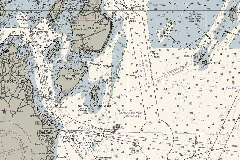 Casco Bay, ME Nautical Chart — print detail 1