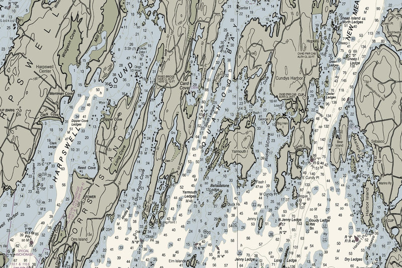 Casco Bay, ME Nautical Chart — print detail 2