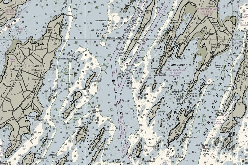Casco Bay, ME Nautical Chart — print detail 3