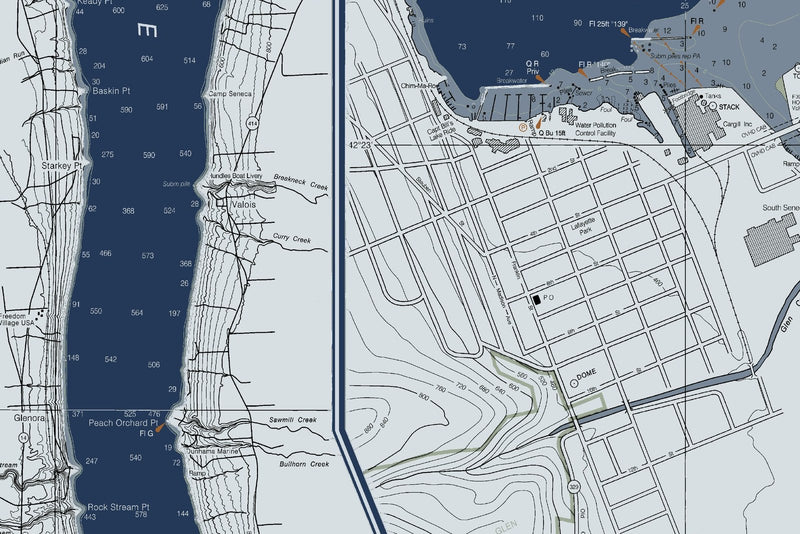 Cayuga And Seneca Lakes Nautical Chart — Modern Edition — print detail 3