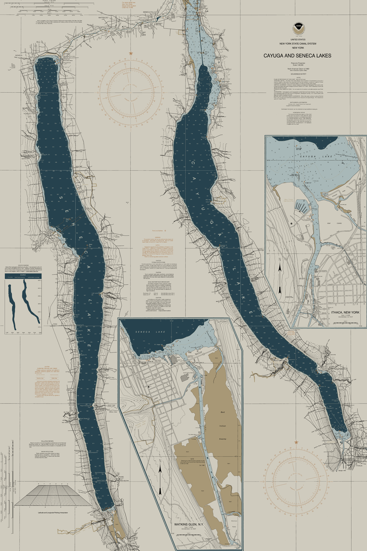 Cayuga And Seneca Lakes Nautical Chart — Heritage Edition
