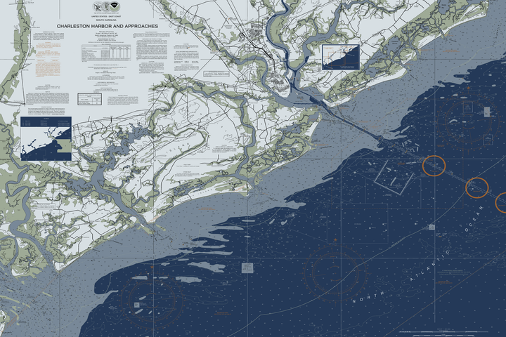 Charleston Harbor And Approaches Nautical Chart — Modern Edition