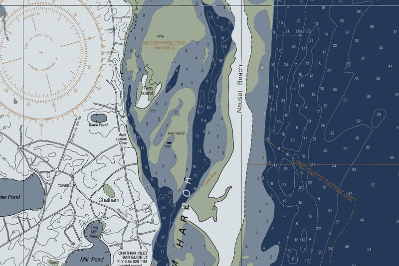 Chatham Harbor and Pleasant Bay — Modern Edition — print detail 1