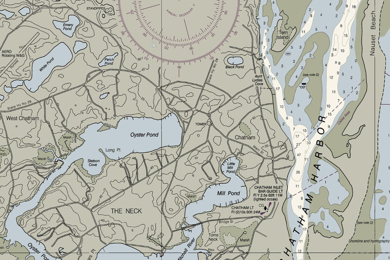 Chatham Harbor and Pleasant Bay — print detail 2