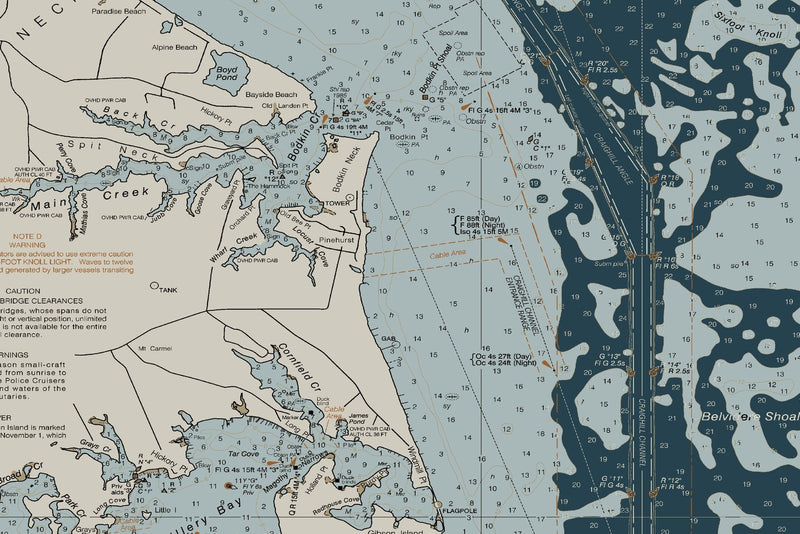 Chesapeake Bay Approaches to Baltimore Harbor — Heritage Edition — print detail 3