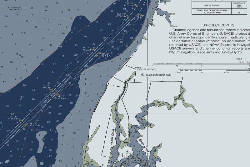 Chesapeake Bay Approaches to Baltimore Harbor — Modern Edition — print detail 1