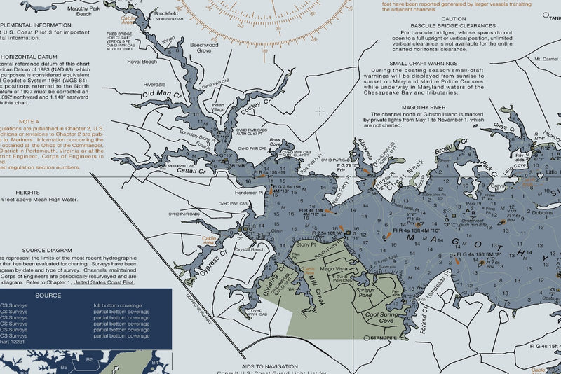 Chesapeake Bay Approaches to Baltimore Harbor — Modern Edition — print detail 3
