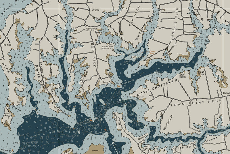 Chesapeake Bay Choptank River and Herring Bay Cambridge — Heritage Edition — print detail 3